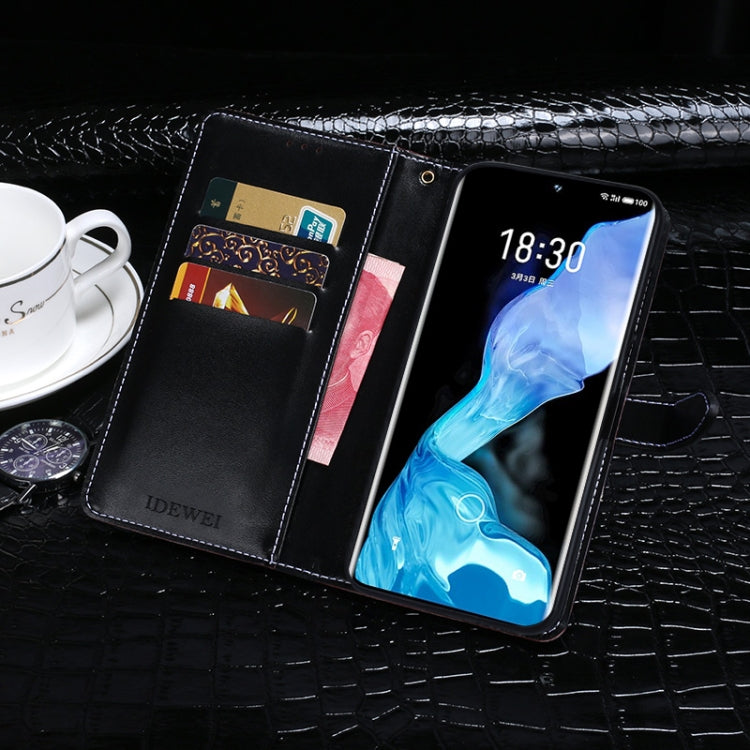For Meizu 18 idewei Crocodile Texture Horizontal Flip Leather Case with Holder & Card Slots & Wallet(Black) - Meizu by idewei | Online Shopping UK | buy2fix