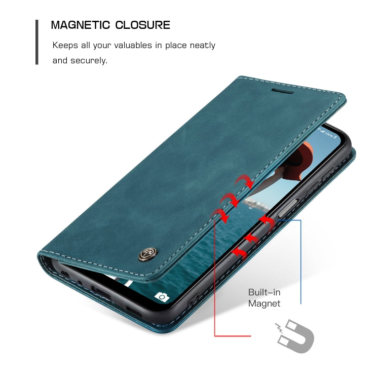 For Samsung Galaxy A12 CaseMe 013 Multifunctional Horizontal Flip Leather Case with Holder & Card Slot & Wallet(Blue) - Galaxy Phone Cases by CaseMe | Online Shopping UK | buy2fix