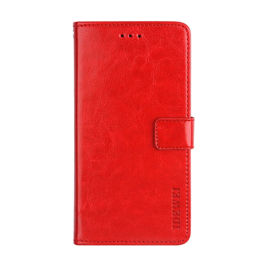 For Blackview A80S idewei Crazy Horse Texture Horizontal Flip Leather Case with Holder & Card Slots & Wallet(Red) by idewei