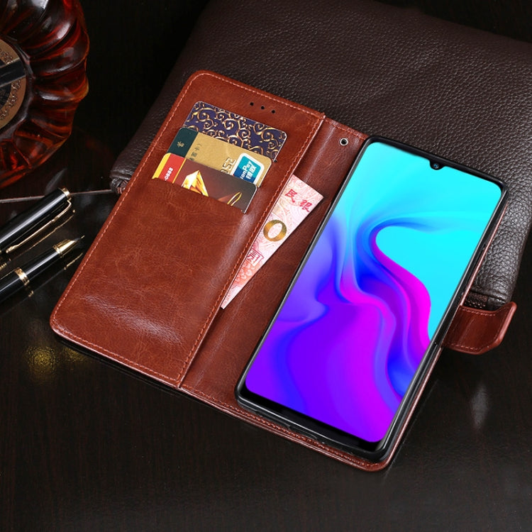 For Blackview A80S idewei Crazy Horse Texture Horizontal Flip Leather Case with Holder & Card Slots & Wallet(Sky Blue) by idewei