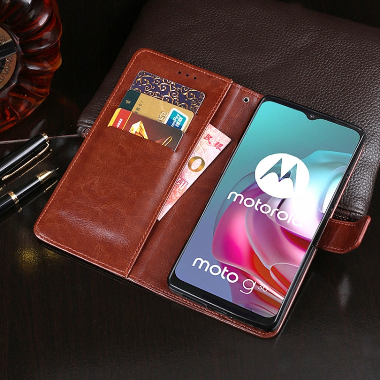 For Motorola Moto G10 idewei Crazy Horse Texture Horizontal Flip Leather Case with Holder & Card Slots & Wallet(Brown) - Motorola Cases by idewei | Online Shopping UK | buy2fix