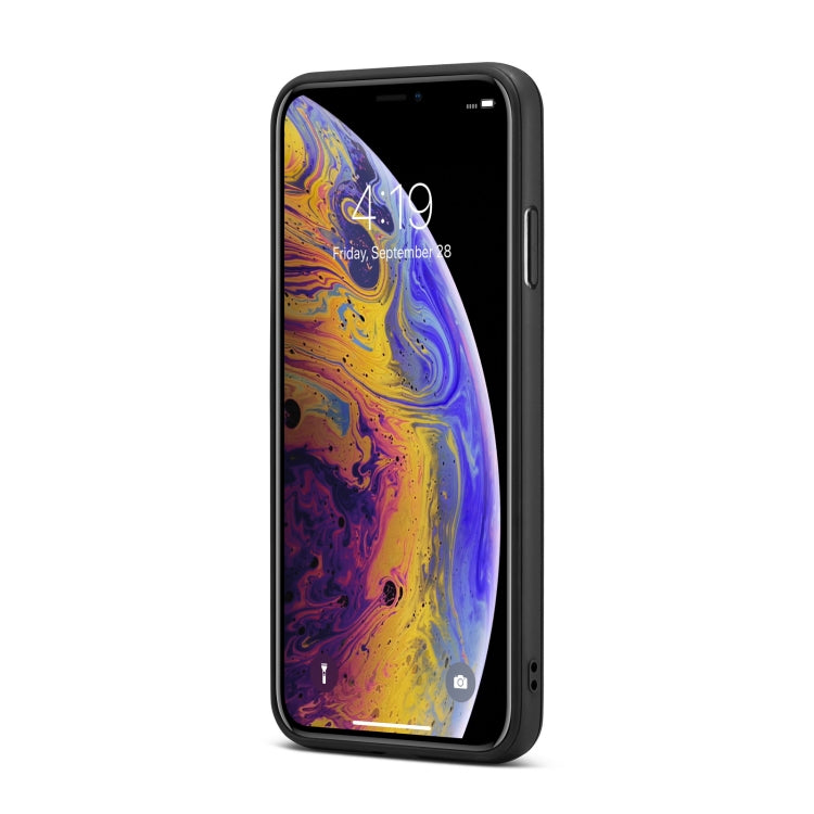 For iPhone XS Max Fierre Shann Leather Texture Phone Back Cover Case(Ox Tendon Black) - More iPhone Cases by FIERRE SHANN | Online Shopping UK | buy2fix