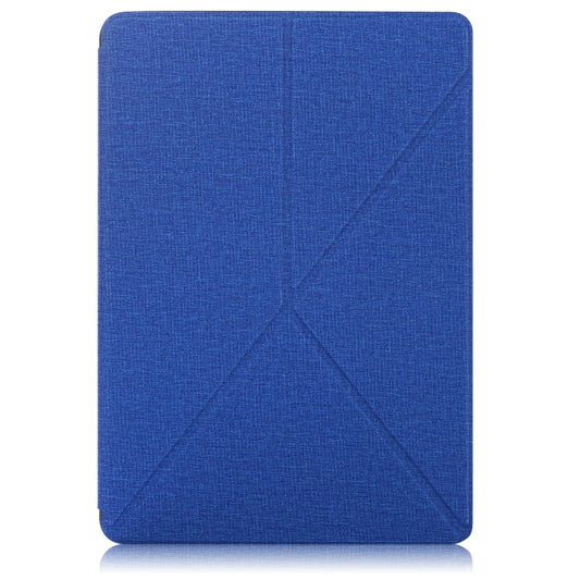For Samsung Galaxy Tab S8 / Galaxy Tab S7 T870 Cloth Texture Multi-folding Horizontal Flip PU Leather Shockproof Case with Holder & Sleep / Wake-up Function(Blue) by buy2fix