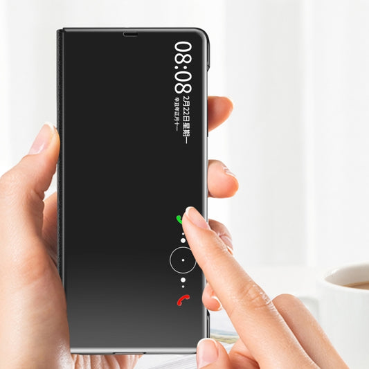 For Huawei Mate X2 Electroplated Mirror Protective Case with Holder(Blue) - Huawei Cases by buy2fix | Online Shopping UK | buy2fix