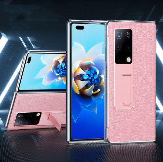 For Huawei Mate X2 Transparent Protective Case wth Invisible Holder(Pink) - Huawei Cases by buy2fix | Online Shopping UK | buy2fix