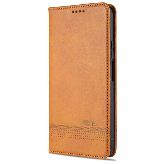 For Huawei Y7a AZNS Magnetic Calf Texture Horizontal Flip Leather Case with Card Slots & Holder & Wallet(Light Brown) - Huawei Cases by AZNS | Online Shopping UK | buy2fix