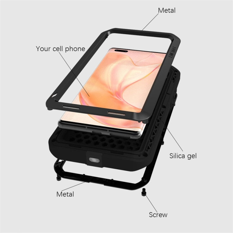 For Huawei Mate 40 Pro+ LOVE MEI Metal Shockproof Waterproof Dustproof Protective Case without Glass(Yellow) - Huawei Cases by buy2fix | Online Shopping UK | buy2fix