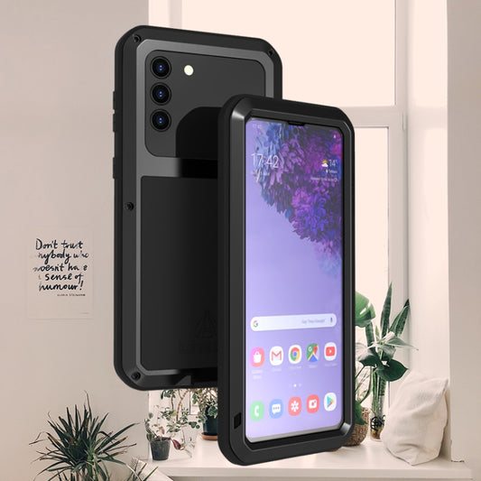 For Samsung Galaxy S21+ 5G LOVE MEI Metal Shockproof Waterproof Dustproof Protective Case with Glass(Army Green) by LOVE MEI