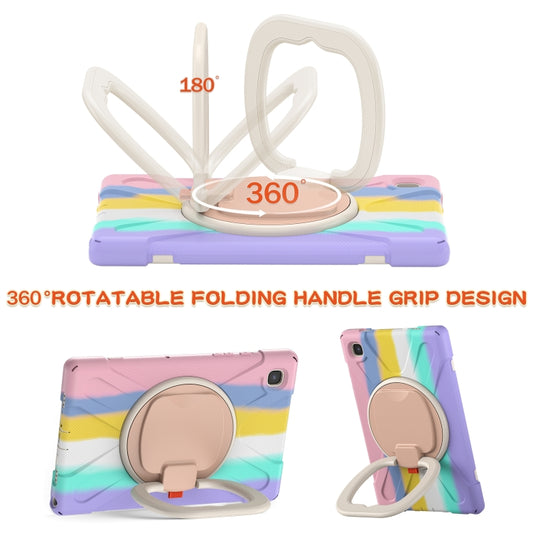 For iPad 9.7 inch (2018/2017) Silicone + PC Protective Case with Holder & Shoulder Strap(Colorful Pink) - iPad Pro 9.7 inch Cases by buy2fix | Online Shopping UK | buy2fix