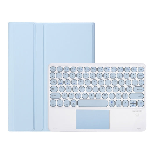 YT11B-A Detachable Candy Color Skin Feel Texture Round Keycap Bluetooth Keyboard Leather Case with Touch Control For iPad Air 4 2020 / Air 5 2022 / Pro 11 inch 2022 / 2021 / 2020 / 2018(White Ice) by buy2fix