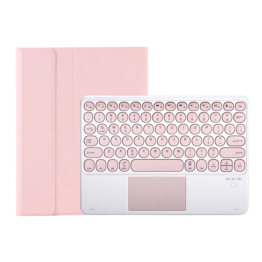 YT102B-A Detachable Candy Color Skin Feel Texture Round Keycap Bluetooth Keyboard Leather Case with Touch Control For iPad 10.2 2020 & 2019 / Air 2019 / Pro 10.5 inch(Pink) by buy2fix