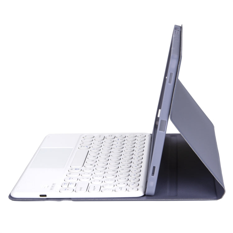 YT102B-A Detachable Candy Color Skin Feel Texture Round Keycap Bluetooth Keyboard Leather Case with Touch Control For iPad 10.2 2020 & 2019 / Air 2019 / Pro 10.5 inch(Purple) by buy2fix