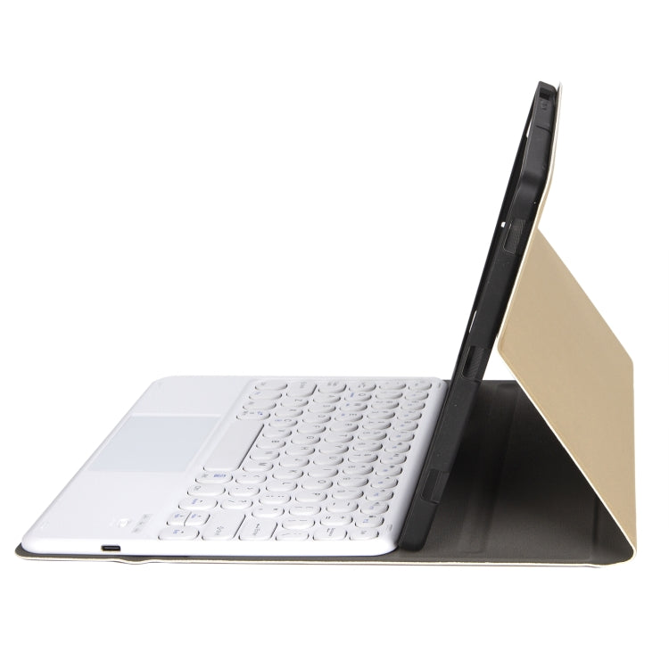YA098B-A Detachable Lambskin Texture Round Keycap Bluetooth Keyboard Leather Tablet Case with Touch Control & Pen Slot & Stand For iPad Air 5 / 4 10.9 inch 2020 / Pro 11 inch 2020 / 2018(Gold) by buy2fix