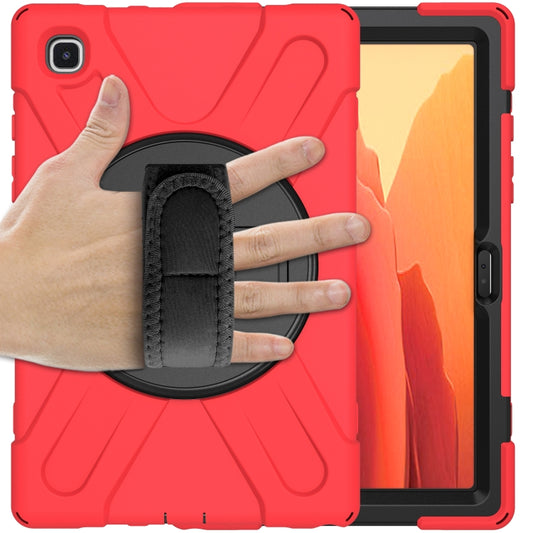 For Samsung Galaxy Tab A7 10.4 2020 T500 / T505 Shockproof Colorful Silicone + PC Protective Case with Holder & Shoulder Strap & Hand Strap(Red) - Other Galaxy Tab PC by buy2fix | Online Shopping UK | buy2fix