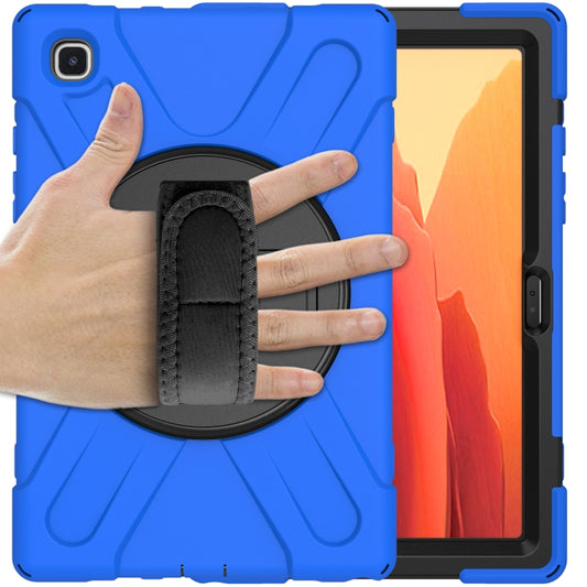 For Samsung Galaxy Tab A7 10.4 2020 T500 / T505 Shockproof Colorful Silicone + PC Protective Case with Holder & Shoulder Strap & Hand Strap(Blue) - Other Galaxy Tab PC by buy2fix | Online Shopping UK | buy2fix