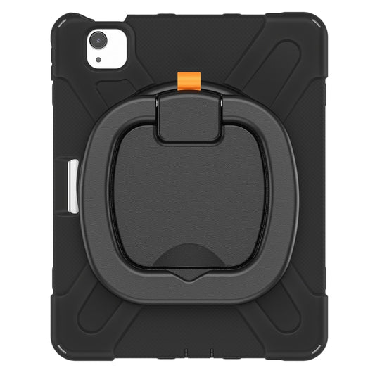 Silicone + PC Protective Case with Holder & Shoulder Strap For iPad Air 2022 / 2020 10.9(Black) - iPad Air (2022) / (2020) 10.9 Cases by buy2fix | Online Shopping UK | buy2fix