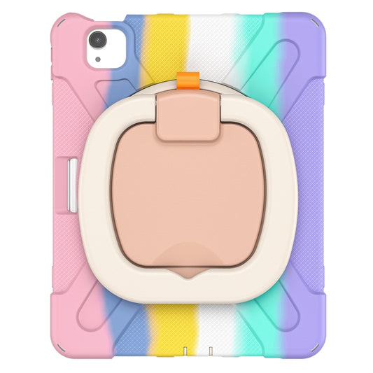 Silicone + PC Protective Case with Holder & Shoulder Strap For iPad Air 2022 / 2020 10.9(Colorful Pink) - iPad Air (2022) / (2020) 10.9 Cases by buy2fix | Online Shopping UK | buy2fix