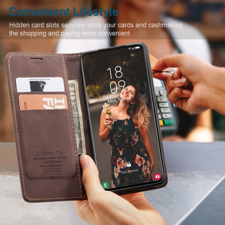 For Samsung Galaxy S21 FE CaseMe 013 Multifunctional Horizontal Flip Leather Case, with Card Slot & Holder & Wallet(Coffee) - Galaxy Phone Cases by CaseMe | Online Shopping UK | buy2fix