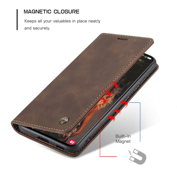 For Samsung Galaxy S21 FE CaseMe 013 Multifunctional Horizontal Flip Leather Case, with Card Slot & Holder & Wallet(Coffee) - Galaxy Phone Cases by CaseMe | Online Shopping UK | buy2fix