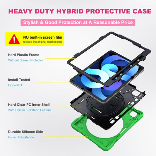 Shockproof Colorful Silicone + PC Protective Case with Holder & Shoulder Strap & Hand Strap For iPad Pro 11 2022 / 2021 / 2020 / 2018 / Air 4 2020 (Green) - iPad Air (2022) / (2020) 10.9 Cases by buy2fix | Online Shopping UK | buy2fix