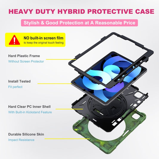 Shockproof Colorful Silicone + PC Protective Case with Holder & Shoulder Strap & Hand Strap For iPad Pro 11 2021 / 2020 / 2018 / 2022 / Air 4 2020(Camouflage) - iPad Air (2022) / (2020) 10.9 Cases by buy2fix | Online Shopping UK | buy2fix