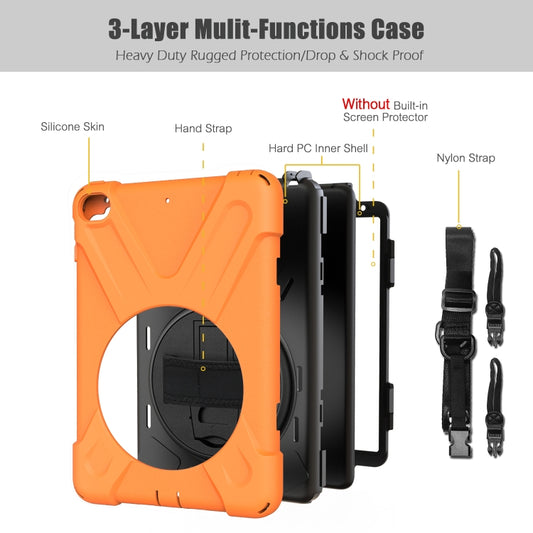 Shockproof Colorful Silicone + PC Protective Case with Holder & Shoulder Strap & Hand Strap For iPad Mini 4 / Mini (2019)(Orange) - iPad Mini 4 & 3 & 2 & 1 Cases by buy2fix | Online Shopping UK | buy2fix