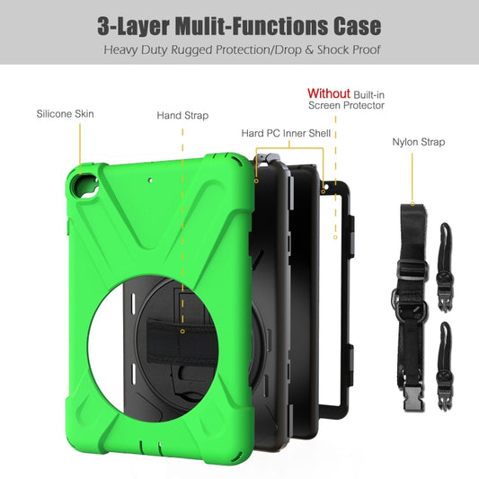 Shockproof Colorful Silicone + PC Protective Case with Holder & Shoulder Strap & Hand Strap For iPad Mini 4 / Mini (2019)(Green) - iPad Mini 4 & 3 & 2 & 1 Cases by buy2fix | Online Shopping UK | buy2fix