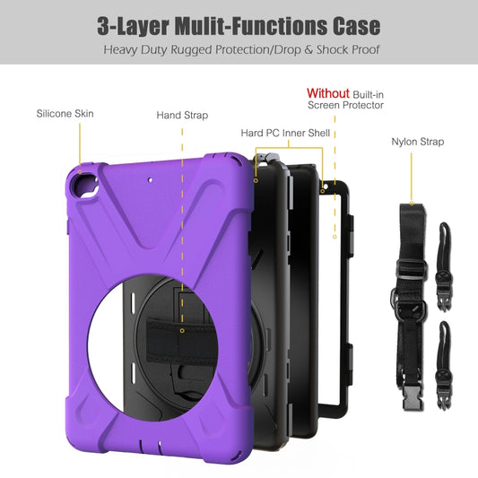 Shockproof Colorful Silicone + PC Protective Case with Holder & Shoulder Strap & Hand Strap For iPad Mini 4 / Mini (2019)(Purple) - iPad Mini 4 & 3 & 2 & 1 Cases by buy2fix | Online Shopping UK | buy2fix