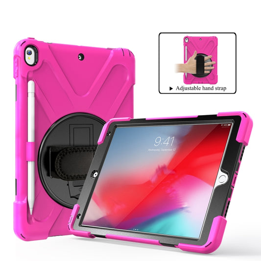Shockproof Colorful Silicone + PC Protective Case with Holder & Shoulder Strap & Hand Strap & Pen Slot For iPad Pro 10.5(Rose Red) - iPad Pro 10.5 inch Cases by buy2fix | Online Shopping UK | buy2fix