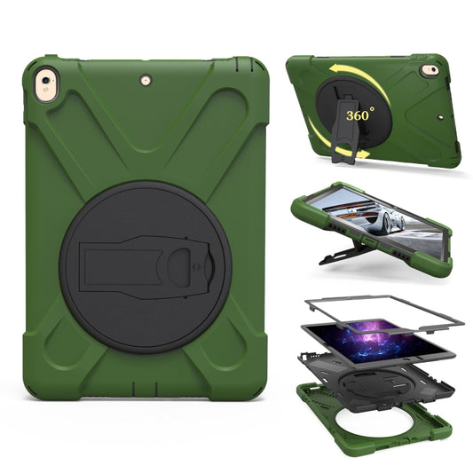 Shockproof Colorful Silicone + PC Protective Case with Holder For iPad Pro 10.5(Dark Green) - iPad Pro 10.5 inch Cases by buy2fix | Online Shopping UK | buy2fix