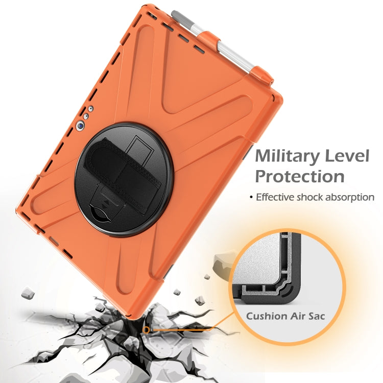 For Microsoft Surface Pro 4 / 5 Shockproof Colorful Silicone + PC Protective Case with Holder & Hand Strap & Pen Slot(Orange) - Microsoft by buy2fix | Online Shopping UK | buy2fix