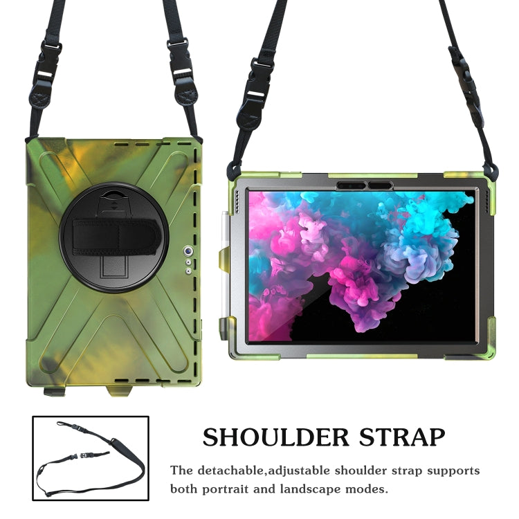 For Microsoft Surface Pro 4 / 5 / 6 / 7 / 7+ Shockproof Colorful Silicone + PC Protective Case with Holder & Hand Strap & Pen Slot(Camouflage) - Microsoft by buy2fix | Online Shopping UK | buy2fix