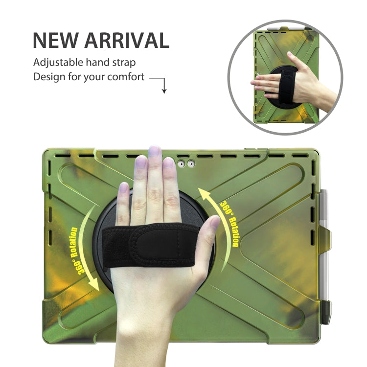 For Microsoft Surface Pro 4 / 5 / 6 / 7 / 7+ Shockproof Colorful Silicone + PC Protective Case with Holder & Hand Strap & Pen Slot(Camouflage) - Microsoft by buy2fix | Online Shopping UK | buy2fix