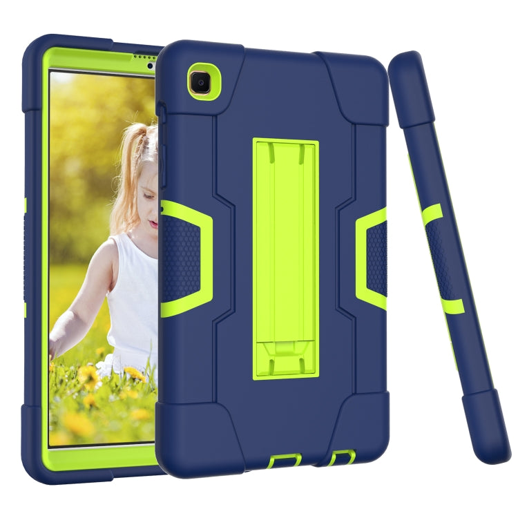 For Samsung Galaxy Tab A7 10.4 (2020) Contrast Color Robot Shockproof Silicone + PC Protective Case with Holder(Navy Blue + Yellow Green) - Other Galaxy Tab PC by buy2fix | Online Shopping UK | buy2fix