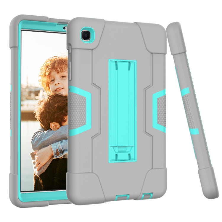 For Samsung Galaxy Tab A7 10.4 (2020) Contrast Color Robot Shockproof Silicone + PC Protective Case with Holder(Grey + Mint Green) - Other Galaxy Tab PC by buy2fix | Online Shopping UK | buy2fix