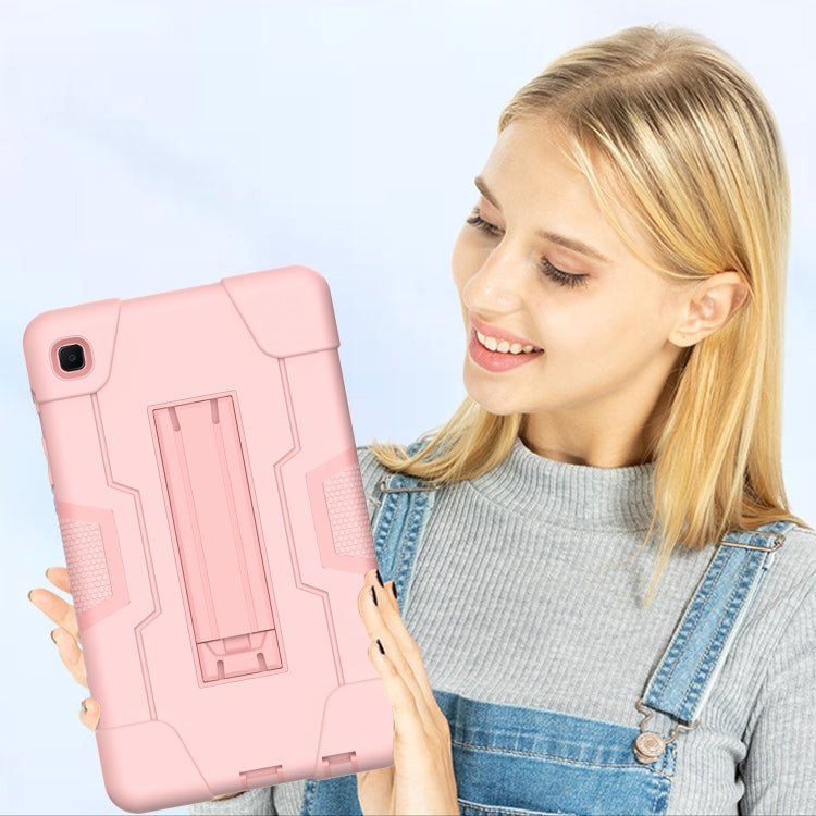 For Samsung Galaxy Tab A7 10.4 (2020) Contrast Color Robot Shockproof Silicone + PC Protective Case with Holder(Rose Gold) - Other Galaxy Tab PC by buy2fix | Online Shopping UK | buy2fix