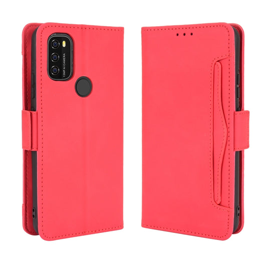 For Blackview A70 (2021) Skin Feel Calf Pattern Horizontal Flip Leather Case with Holder & Card Slots & Photo Frame(Red) by buy2fix
