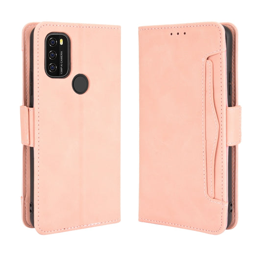 For Blackview A70 (2021) Skin Feel Calf Pattern Horizontal Flip Leather Case with Holder & Card Slots & Photo Frame(Pink) by buy2fix