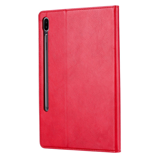 For Samsung Galaxy Tab S7 FE/S7 Lite/T730/T735/T736B Knead Skin Texture Horizontal Flip Leather Case with Photo Frame & Holder & Card Slots & Wallet(Red) by buy2fix