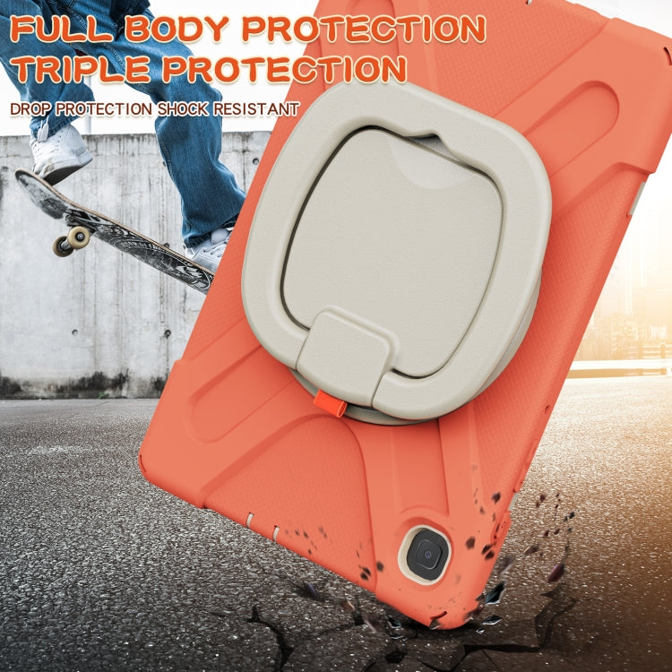 For Samsung Galaxy Tab S6 Lite P610 Silicone + PC Protective Case with Holder & Shoulder Strap(Coral Orange) - Tab S6 Lite P610 / P615 by buy2fix | Online Shopping UK | buy2fix
