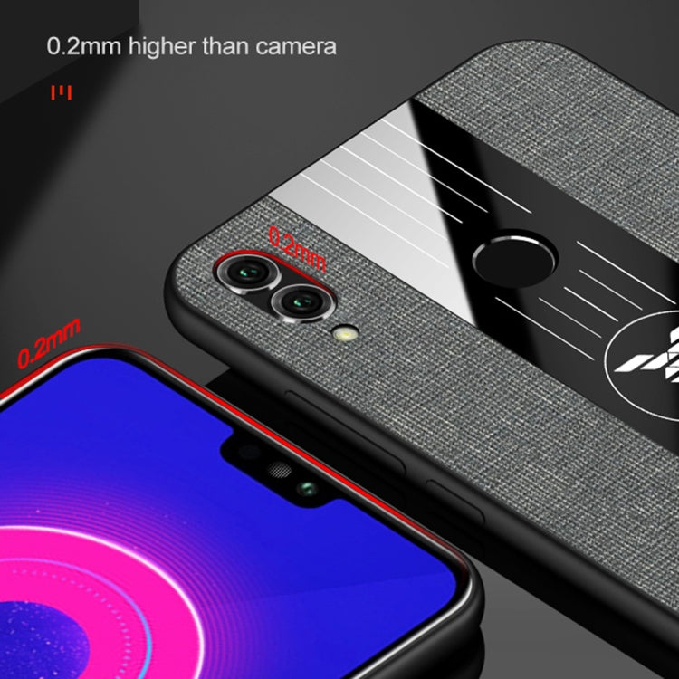 For Huawei Honor 8X XINLI Stitching Cloth Textue Shockproof TPU Protective Case with Ring Holder(Grey) - Honor Cases by XINLI | Online Shopping UK | buy2fix