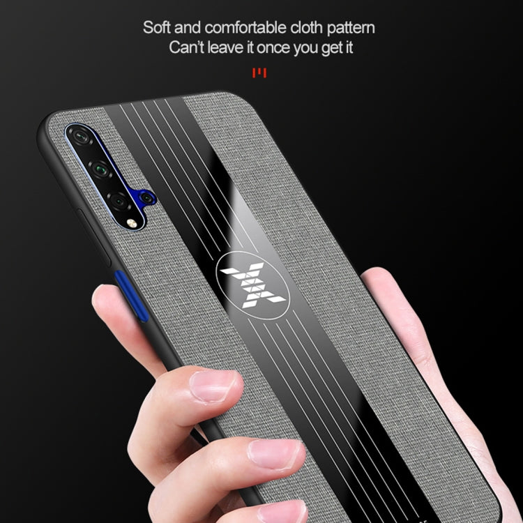 For Huawei Honor 20 XINLI Stitching Cloth Textue Shockproof TPU Protective Case(Brown) - Honor Cases by XINLI | Online Shopping UK | buy2fix