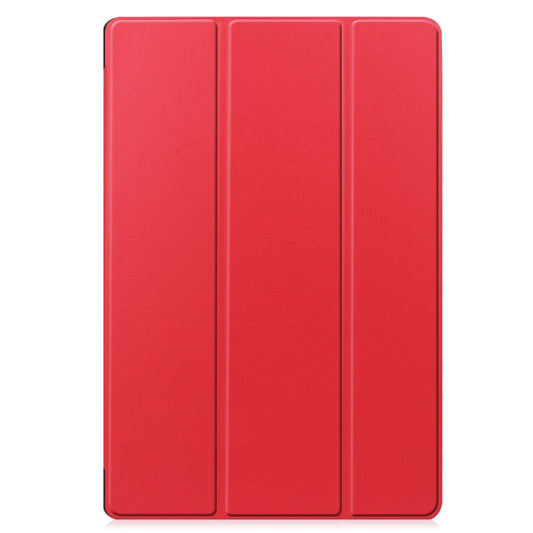 For Samsung Galaxy Tab S7 Lite T730 / T735 / Tab S7 FE T736 Custer Texture Horizontal Flip Leather Case with Three-folding Holder & Sleep / Wake-up Function(Red) by buy2fix