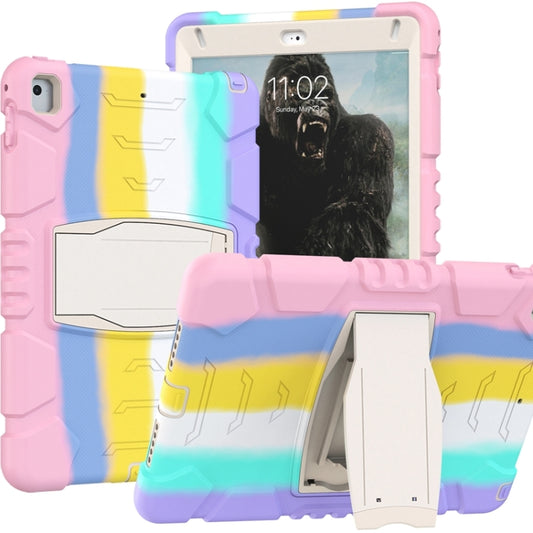 3-Layer Protection Screen Frame + PC + Silicone Shockproof Combination Case with Holder For iPad 9.7 (2018) / (2017) / Air 2 / Pro 9.7(Colorful Pink) - iPad Pro 9.7 inch Cases by buy2fix | Online Shopping UK | buy2fix