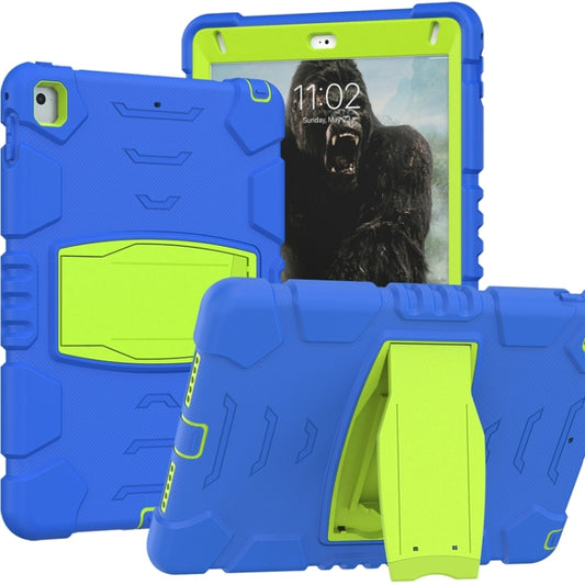 3-Layer Protection Screen Frame + PC + Silicone Shockproof Combination Case with Holder For iPad 9.7 (2018) / (2017) / Air 2 / Pro 9.7(Blue+Lime) - iPad Pro 9.7 inch Cases by buy2fix | Online Shopping UK | buy2fix