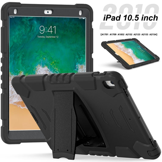 3-Layer Protection Screen Frame + PC + Silicone Shockproof Combination Case with Holder For iPad Pro 10.5 (2019) / (2017)(Black+Black) - iPad Pro 10.5 inch Cases by buy2fix | Online Shopping UK | buy2fix