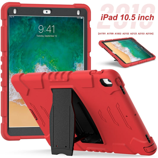 3-Layer Protection Screen Frame + PC + Silicone Shockproof Combination Case with Holder For iPad Pro 10.5 (2019) / (2017)(Red+Black) - iPad Pro 10.5 inch Cases by buy2fix | Online Shopping UK | buy2fix