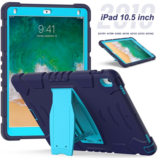 3-Layer Protection Screen Frame + PC + Silicone Shockproof Combination Case with Holder For iPad Pro 10.5 (2019) / (2017)(NavyBlue+Blue) - iPad Pro 10.5 inch Cases by buy2fix | Online Shopping UK | buy2fix
