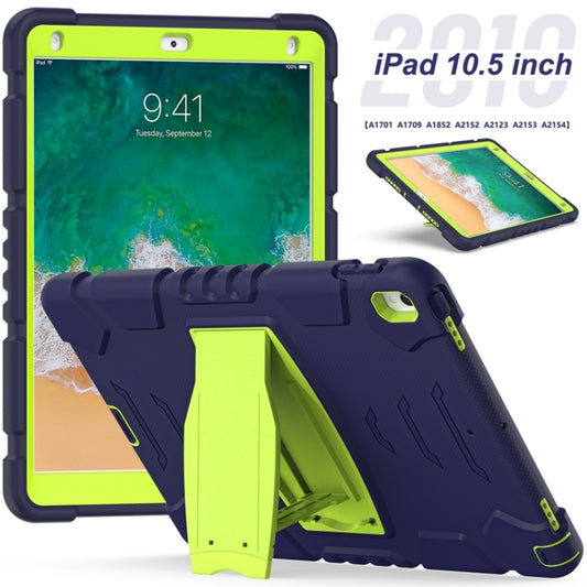 3-Layer Protection Screen Frame + PC + Silicone Shockproof Combination Case with Holder For iPad Pro 10.5 (2019) / (2017)(NavyBlue+Lime) - iPad Pro 10.5 inch Cases by buy2fix | Online Shopping UK | buy2fix