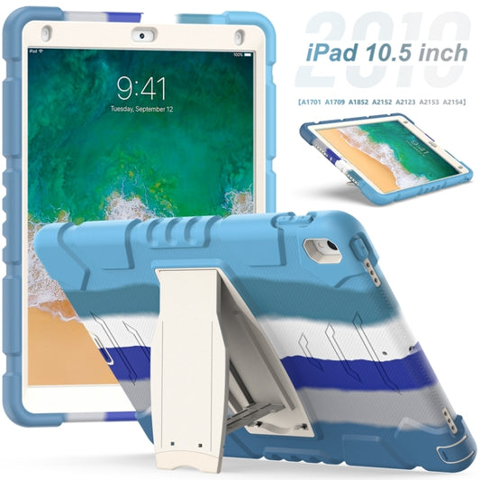 3-Layer Protection Screen Frame + PC + Silicone Shockproof Combination Case with Holder For iPad Pro 10.5 (2019) / (2017)(Colorful Blue) - iPad Pro 10.5 inch Cases by buy2fix | Online Shopping UK | buy2fix